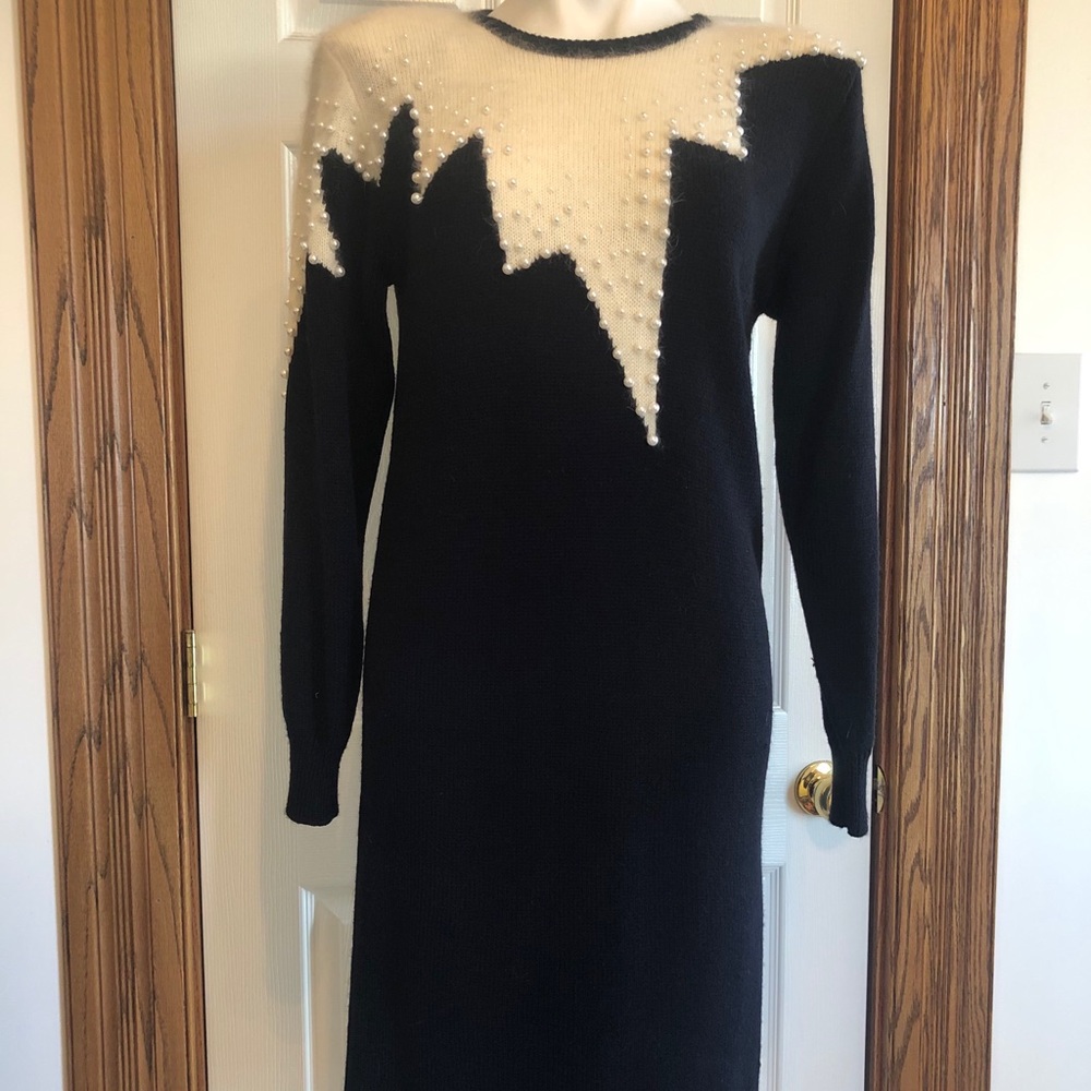 Vtg Yarnworks Angora Blend Sweater Dress